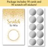Haizct 50 Pack Gold Dust Blank Gift Certificate Scratch Off Cards for Small Business, Spa Beauty Makeup Hair Salon, Bridal Shower, Baby Shower, Country Wedding, Gold Dust-GK082