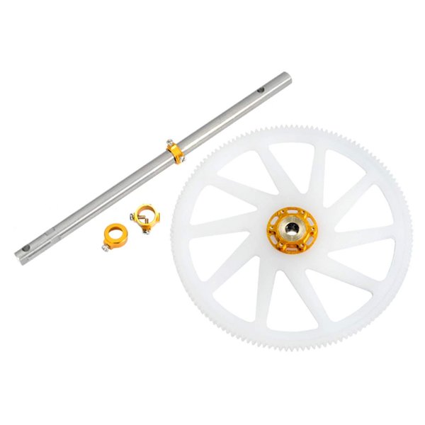Microheli Titanium Main Shaft/CNC Delrin Main Gear/Auto-Rotation Hub Set (Gold) - Blade 230S / 230S V2