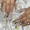 30Pcs Luxury Mix Gold Nail Charms Shiny Pearl Alloy Nail Rhinestones Butterfly Heart Star Nail Charms Metal Snake Flower Nail Art Charm Nail Gems for Nails Women Acrylic Nail Jewels Nail Decorations