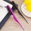 2 Pieces Boar Bristle Brush Comb Hair Teasing Brush for Women Men Salon Boar Nylon Bristle Beauty Styling Backcombing Brush (Fuchsia and Purple)