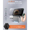 ZEEHOO 3 in 1 Charging Station for Apple MagSafe Charger, CubeTrick-X Qi2 15W Fast Wireless Charger Stand for Apple Watch, for iPhone 16,15,14,13,12 Series, AirPods (Metal Gray)