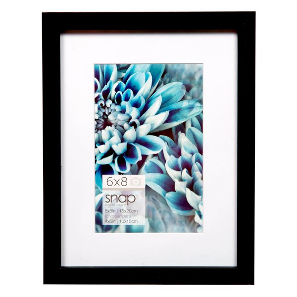 Snap Wall Mount Mat Picture Frame, 6 inches x 8 inches, Black (05FW1803)