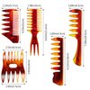 Styling Hair Comb Kit for Salon and Barber Use, 5-Pack Professional Texture Combs, Retro Hairdressing Accessories for Men, Double-Sided Gentleman's Hair Care Brushes