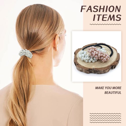 Cinaci 12 Pack Glitter Pearl Crystal Hair Scrunchies Stretchy Hair Ties Elastics Rubber Bands Ponytail Holders Hairbands Accessories for Women Girls Multi-colored