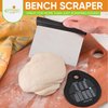 Spring Chef - Bench Scraper, Stainless Steel Scraper, Pastry Scraper, Pizza and Dough Cutter, With Bonus Bowl Scraper, Black