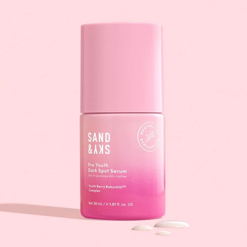 Sand & Sky Pro Youth Dark Spot Serum - Retinol Alternative, Bakuchiol Face Cream | For Fine Lines, Wrinkles, Hyperpigmentation | Glycolic Acid, Antioxidants, Probiotic for Firming and Glowing Skin