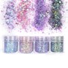Aunifun Body Glitter 16 Colors Chunky Glitter for Body Face Hair Make Up Nail Art Mixed Color Glitter