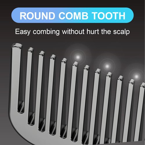 Jurrissa Detangling Hair Comb,Wide Tooth Comb for Curls,Thick,Straight,Short Hair-Detangler Comb for Wet and Dry Hair-Hair Styling Comb for Women and Men (Black)