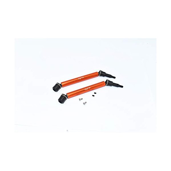 GPM ARRMA-1/10 KRATON 4X4 4S BLX-ARA102690/1/10 Outcast Harden Steel+Aluminum Front/Rear Adjustable CVD Drive Shaft -6PC Set (Orange)
