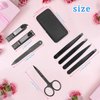 Fangze Tweezers and Fingernail Clippers - 8pcs Tweezers Nail Clippers Set Stainless Steel Manicure Set with Tweezers for Men Women, Tweezers and Fingernail Clippers with Case