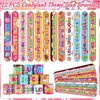 Erweicet Candyland Party Favors Sweet Lollipops Slap Bracelets DIY Stickers Temporary Tattoos Keychains Plastic Straws Gift Bags for Kids Girls Sweet Candy Theme Birthday Party Baby Shower