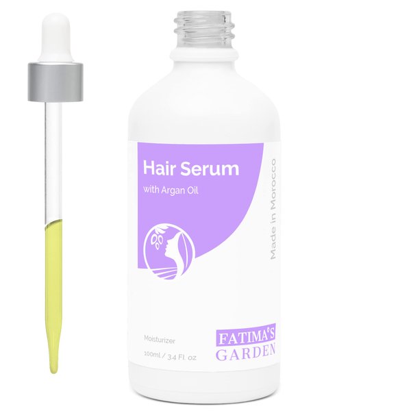 Fatima's Garden Hair Serum for Smoother, Shinier Hair - with Argan Oil, Castor Oil, Prickly Pear Seed Oil, Vitamin E etc. - for Hair Growth and Repair - 3.4 Fl Oz - 100ml