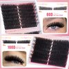 EYDEVRO Fluffy Lash Clusters Kit 80D100D Volume Lash Extension Kit 280 Pcs Left/Right Eyelash Extensions kit D Curl Thick Mega Lash Clusters with Waterproof Lash Bond and Seal and Lash Tweezers