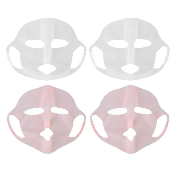 4pcs Silicone Face Wrap Moisturizing Facial Cover Reusable Silicone Moisturizing Face Holder for Sheet Masks Prevent Evaporation