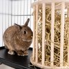 andwe Hay Feeder Less Wasted Wooden Food Feeding Rack for Rabbit Guinea Pig Chinchilla - Standing Pet-self Feeding Hay Manage