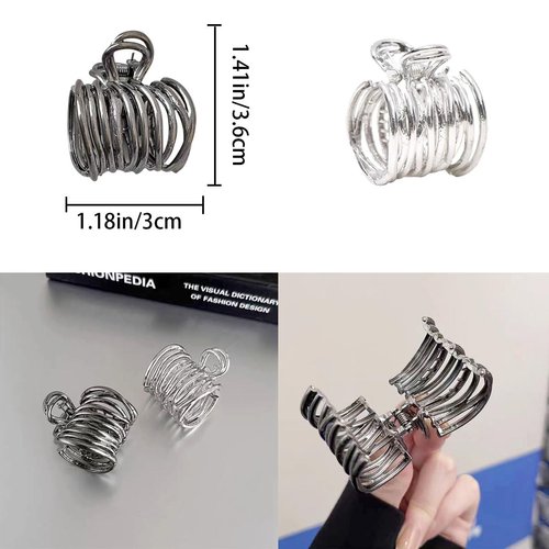 6 PCS 1.4Inch Small Hair Claw Clips for High Ponytail, Shark Hair Clips, Ponytail Buckle Hair Clip Nonslip Metal High Ponytail Claw Clip for Women Girls Thick Long Hair Fashion Accessories