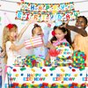 Building Block Party Supplies,142pcs Block Party Decorations Tableware Set Blocks Bricks Plates and Napkins Tablecloth Cups for Building Block Birthday Party Supplies