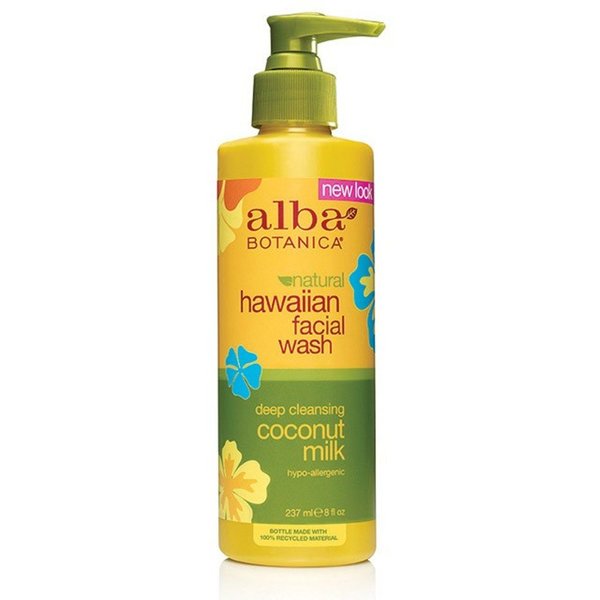 Alba Botanica Coconut Milk Facial Wash, 8-Ounce Bottle (Pack of 2)