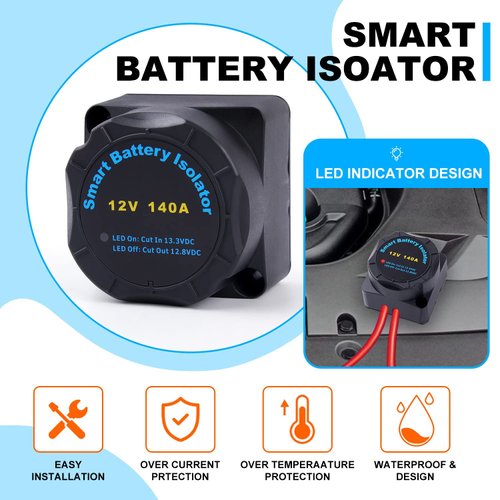 Voltage Sensitive Relay,Zhushan 12v 140amp Voltage Sensitive Relay Dual Intelligent Battery Isolator Used for Digital Display of Rv Yacht Steam Boat Intelligent Dual Battery Isolator