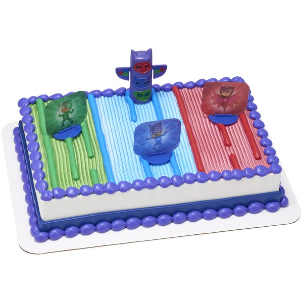 DecoSet® PJ Masks We’re On the Way Cake Topper, Light Up Cake Decoration, Supplies for Birthday Party Cakes and Cupcakes
