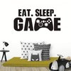 Yyart Eat Sleep Game Wall Decal Gamer Controller Wall Stickers Vinyl Wall Decal for Kids Bedroom Vinyl Wall Art Decals Nursery Decor A55 (Black)