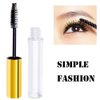 2Pcs 10ml Empty Mascara Tube with Eyelash Wand,Golden Eyelash Cream Container Bottle with Funnels Transfer Pipettes for Applying Castor Oil and DIY Cosmetics