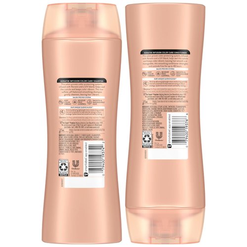 Suave Shampoo and Conditioner Set, Keratin Infusion, Color Care –Keratin Hair Treatment, Detangler & Frizz Control, 12.6 Oz Ea (2 Piece Set)