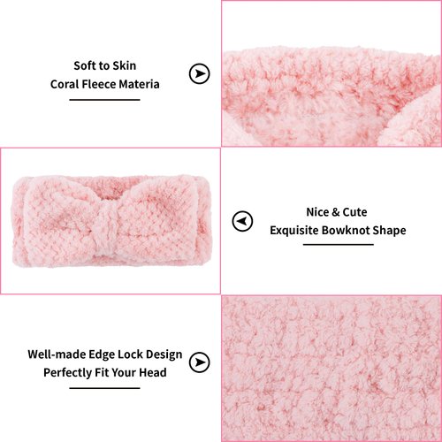 Ondder 3 Pcs Spa Headband Skincare Headbands for Women Makeup Skin Care Face Wash Headband for Washing Face Cute Face Washing Headband Terry Cloth Facial Headband Make Up Headbands for Women Girls