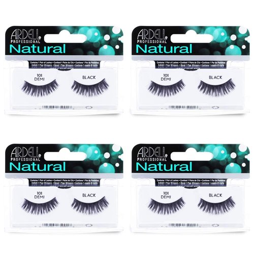 Ardell Natural Lashes False Eyelashes 101 Black Demi (4 pack)
