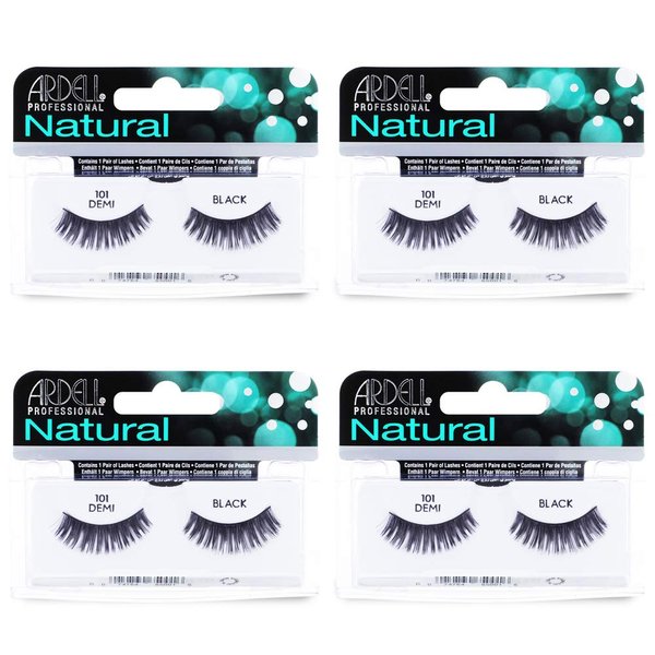 Ardell Natural Lashes False Eyelashes 101 Black Demi (4 pack)
