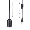 Cable Matters 2-Pack Hanging Light Cord with Switch 15 ft (Pendant Light Cord/Light Socket with Cord) in Black