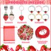 Blosssound 170 Pcs Strawberry Party Favors Set Strawberry Pendant Necklace Hair Rope Gripping Clips Bracelets Keychains Pinch Ball Stickers for Girls Baby Shower Birthday Party Decorations Supplies