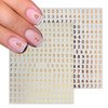 Letter Nail Stickers Holographic Number Nail Art Stickers 3D Self-Adhesive Black White Number Nail Decals Gold Silver English Character Nail Designs Supplies for Women DIY Nail Decoration 8 Sheets
