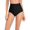 Upopby Women's High Waisted Swimsuit Bikini Bottoms Tummy Control Tankini Bottoms Swim Shorts Black L