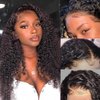 ALLRUN Curly Lace Front Wigs Brazilian Human Hair 4x4 HD Lace Closure Wigs Virgin Hair Kinky Curly Lace Front Wigs For Black Women Pre Plucked with Baby Hair 150% Density(24Inch)