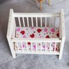 jarbins Dollhouse Furniture Crib Mini House Crib Doll Cradle Doll Decoration Adornment Miniature Crib Dollhouse Mini Furniture Baby Bed Model (White)