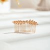 AW BRIDAL Pink Bridal Hair Comb Wedding Hair Piece Bride Hair Clip Bridesmaid Wedding Hair Accessories (Gold)