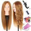 20 Inch Mannequin Head 60% Human Hair Styling Training Head Manikin Cosmetology Head Hair Hairdressing training Face Makeup Practice head 27#