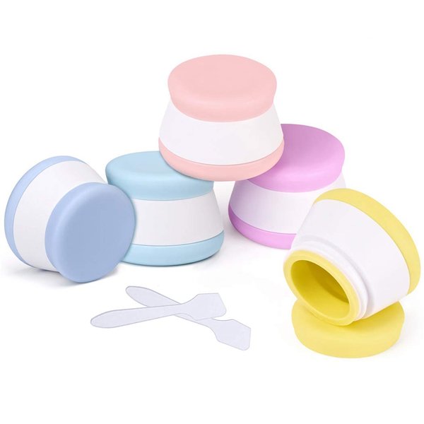 AOUTACC 5 Pack Travel Containers, TSA Approved 20ml Leakproof Silicone Cream Jars Squeezable Portable Soft Travel Bottles for Shampoo Conditioner Lotion Face Hand Body Cream Toiletries