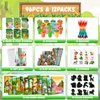 BenLouis 96Pcs Jungle Safari Party Favors Zoo Animals Coloring Books Crayons Sticker Stampers Slap Bracelets Set Bulk Classroom Prizes for Kids Wild One Party Baby Shower Goodie Bags Fillers