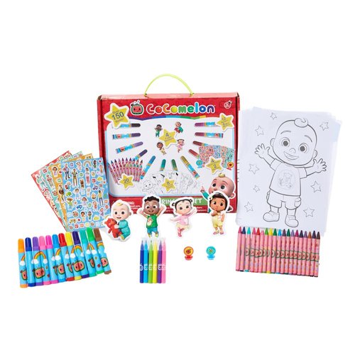 Innovative Designs Cocomelon Coloring Art Set for Kids with Stickers and Stampers, 150+ Pieces