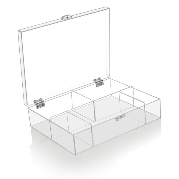 Trading Card Storage Box | Fits Baseball Basketball Football Cards | Magnetic Closure 5 Compartments | Holds 500 Cards Acrylic
