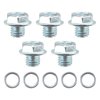 Topkidame 5 Sets Transmission Drain Plug with Gasket 90341-10011 & 35178-30010 Compatible with Toyota Lexus 4Runner Sequoia Tacoma GX460 ISF IS250 IS350