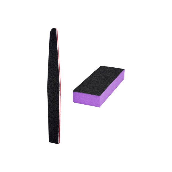LNAUJS Nail File and Thin Buffer Block, Professional Rhombus Shape Emery Boards and Thin Nail Buffer, 100/180 Grit, Reusable Double Sided Manicure Tools