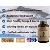 Kwee-Jack Fish Co. Wild Alaskan Salmon Fish Oil Omega 3 Supplement 120 Softgels 1000mg Salmon Oil Per Capsule | Anti-Inflammation, Brain, Heart, Joint Health | EPA, DHA, Vitamin D, Astaxanthin