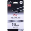GE Pro 1ft. Lightning Connector USB Charging Cable, for iPhone 12/11/Pro/Max/XS/XR/X/8, iPad, iPad Mini, iPad Air, 38292