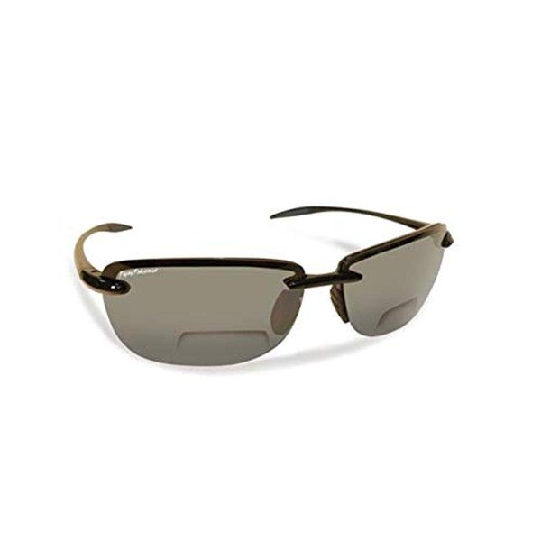 Flying Fisherman Cali Polarized Sunglasses with AcuTint UV Blocker for Fishing and Outdoor Sports, Black-Smoke, +2.50