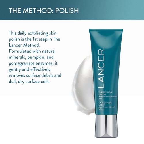 Lancer Skincare The Method: Polish Facial Exfoliator, Daily Exfoliating Face Wash with Natural Minerals, Polish Normal-Combination Skin, 2 Fluid Ounces