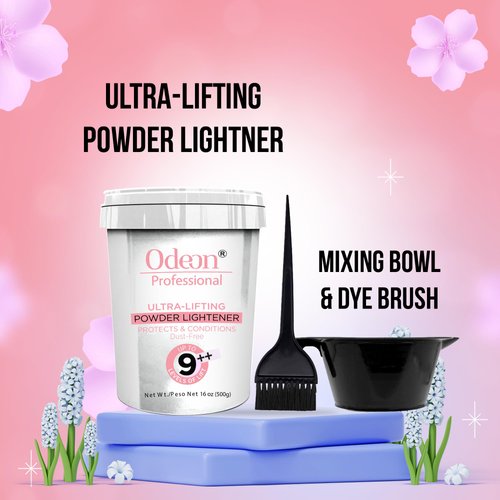 Odeon Professional Ultra-Lifting Powder Up To 9++ level With Mixing Bowl & Dye Brush (16oz)