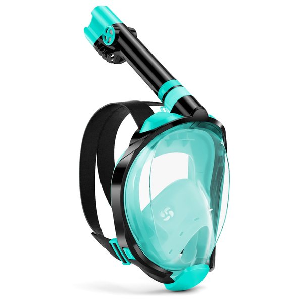 W WSTOO Full Face Snorkel Mask,Snorkeling Gear for Adults to Breathe Through Mouth or Nose,180 Degree Panoramic View,Anti-Fog Anti-Leak with Camera Mount,Best Gift for Summer Holiday Travelers
